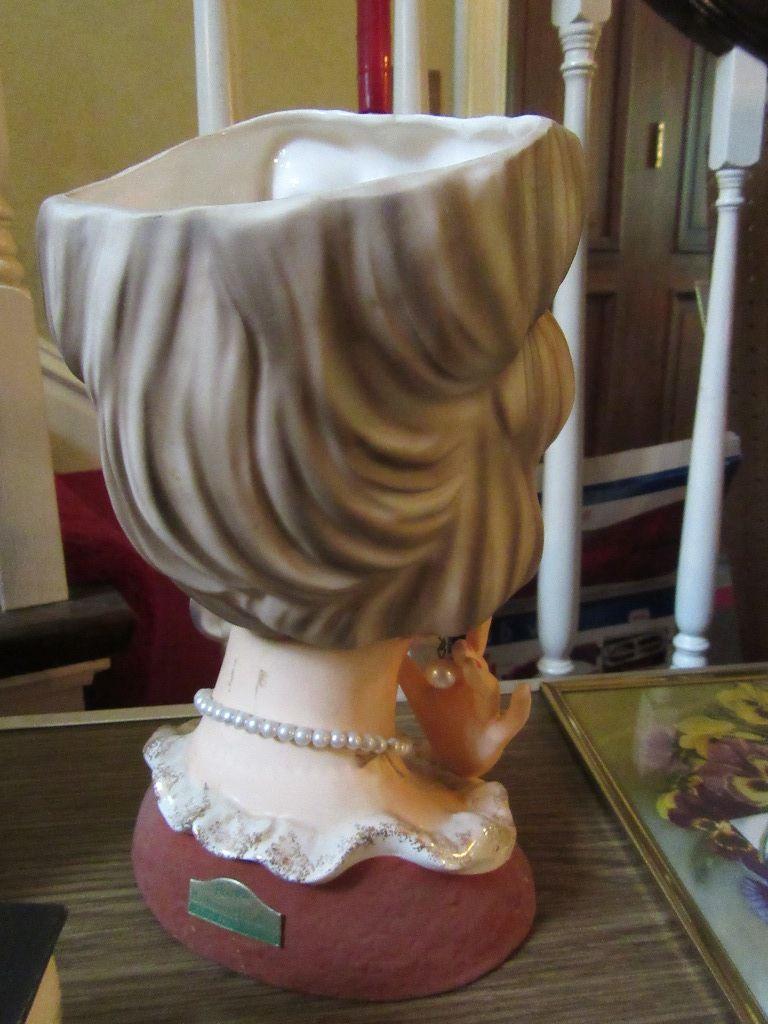 RELPO JAPAN 9-1/2" LADY HEAD PLANTER. No. K1678