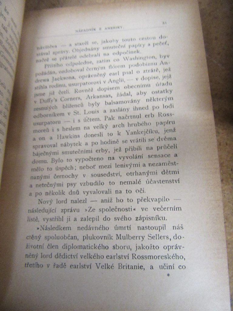 1899 NAPADNK Z AMERIKY "AMERICAN SUITOR" BY MARK TWAIN