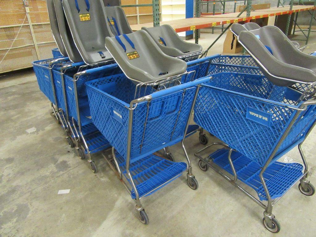 LOT 11 SHOPPING CARTS WITH BABY HOLDERS