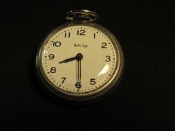 WESTCLOX BULL'S EYE POCKET WATCH MADE IN USA