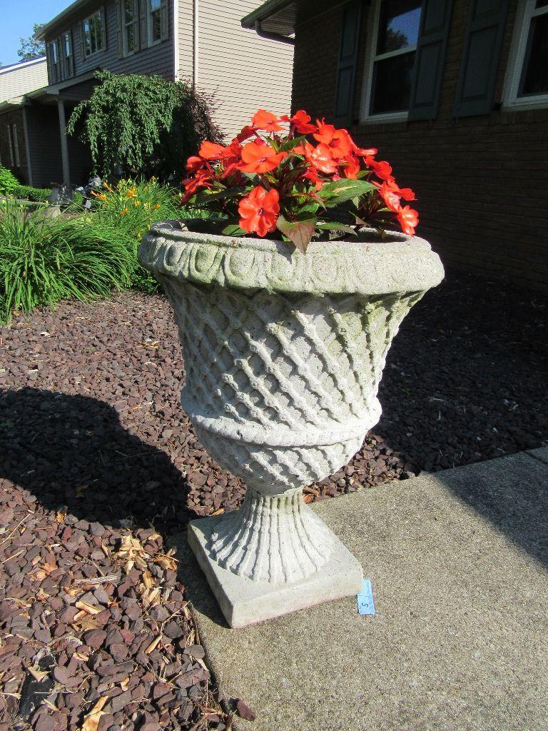 URN STYLE CEMENT PLANTER. HEAVY!