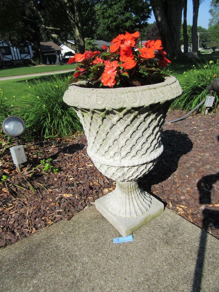 URN STYLE CEMENT PLANTER. HEAVY!