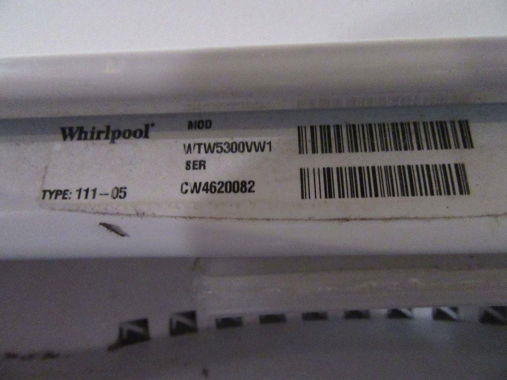 WHIRLPOOL WASHER MODEL NO. WTW5300VW1