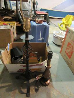 ASSORTED LAMPS, METAL SHADES, AND ETC