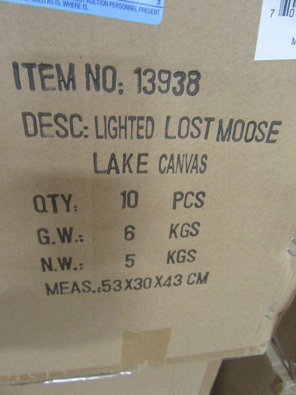 6 CASES OF LIGHTED LOST MOOSE LAKE CANVAS. 10 PIECES PER CASE