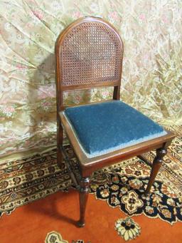 WICKER BACK PADDED CHAIR