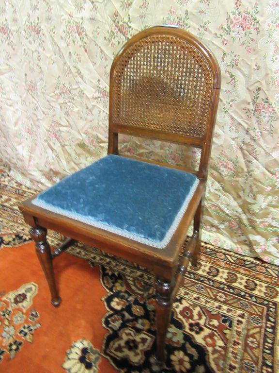 WICKER BACK PADDED CHAIR