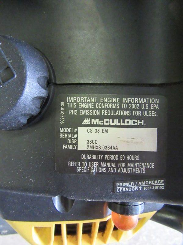 MCCULLOUGH CHAINSAW MODEL MS1635AV