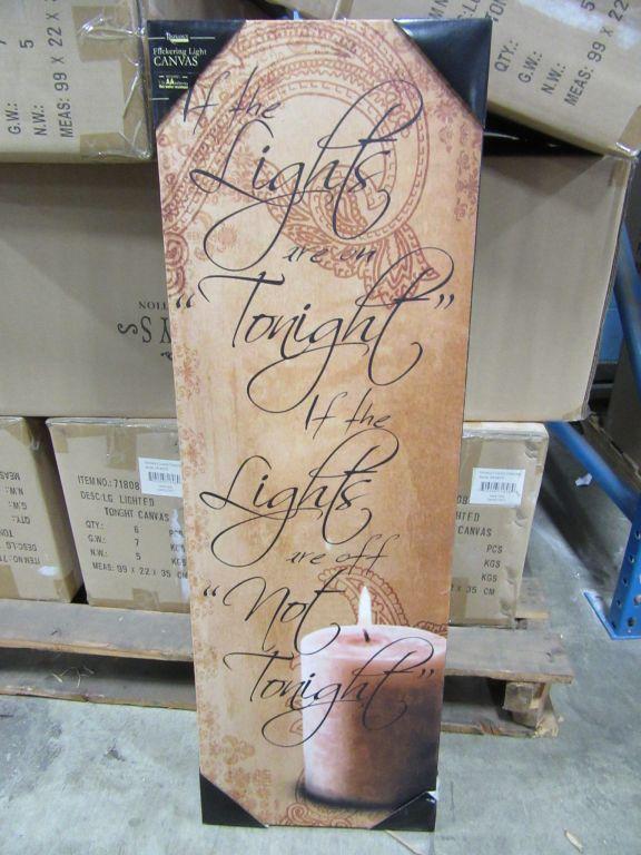 10 CASES OF LARGE LIGHTED TONIGHT CANVAS. 6 PIECES PER CASE