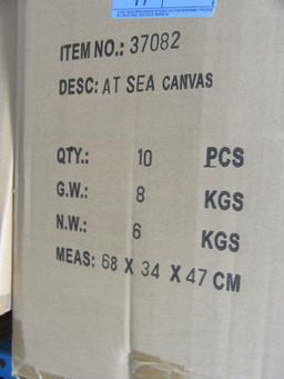 9 CASES OF AT SEA CANVAS. 10 PIECES PER CASE