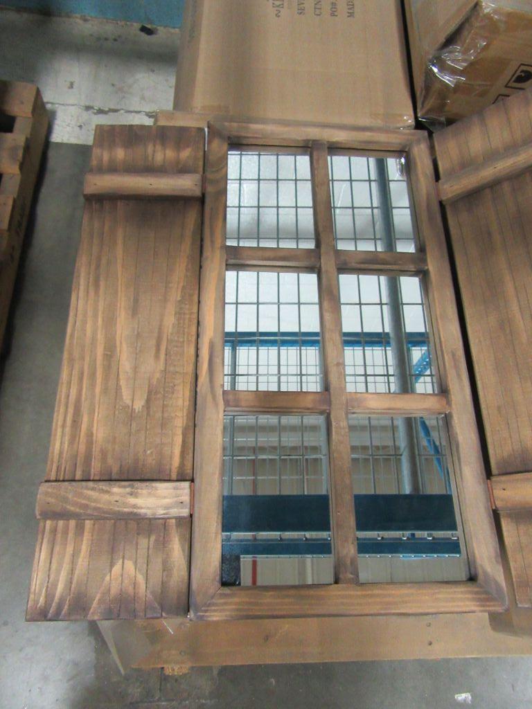 20 CASES OF WEATHERED WOOD TABLE WALL MIRROR. 3 PIECES PER CASE