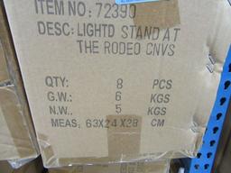 16 CASES OF LIGHTED STAND AT THE RODEO CANVAS. 8 PIECES PER CASE