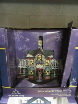 VARIETY OF CHRISTMAS PORCELAIN LIGHTED HOUSES