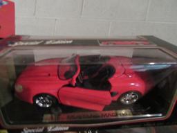MAISTO  SPECIAL EDITION MUSTANG MACH 3 AND 1948 CHEVROLET FLEET MASTER WOOD