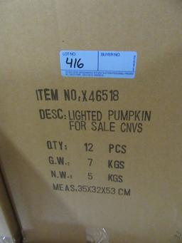 18 CASES OF LIGHTED PUMPKIN FOR SALE CANVAS. 12 PIECES PER CASE