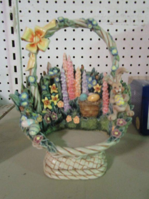 GOEBEL EASTER BASKET 1059-D AND EASTER’S COMING FIGURINE