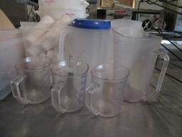 8 QUART BUCKETS, MEASURING CUPS, TOTES, OFFICE SUPPLIES, ETC