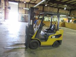 CAT FORKLIFT MODEL C6000-LP, PROPANE, SOLID TIRES, CAGE, 7451 HRS