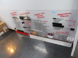 LARGE ACRYLIC MENU SIGN AND OTHER ACRYLIC HOLDER