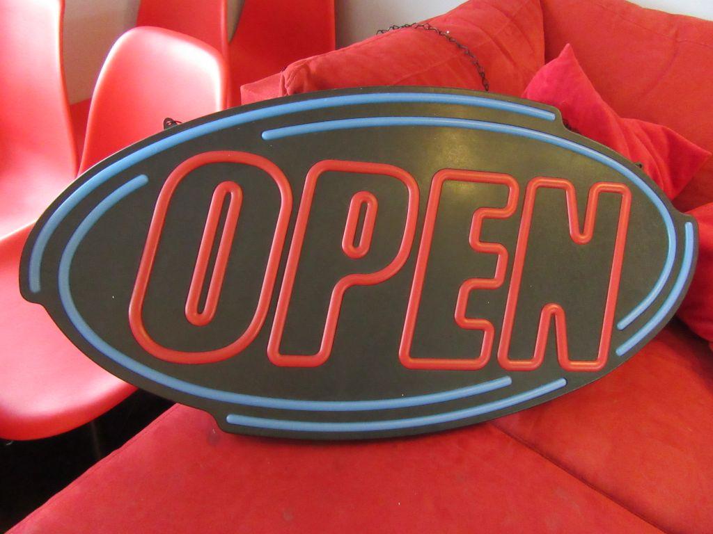 HANGING LIGHTED OPEN SIGN