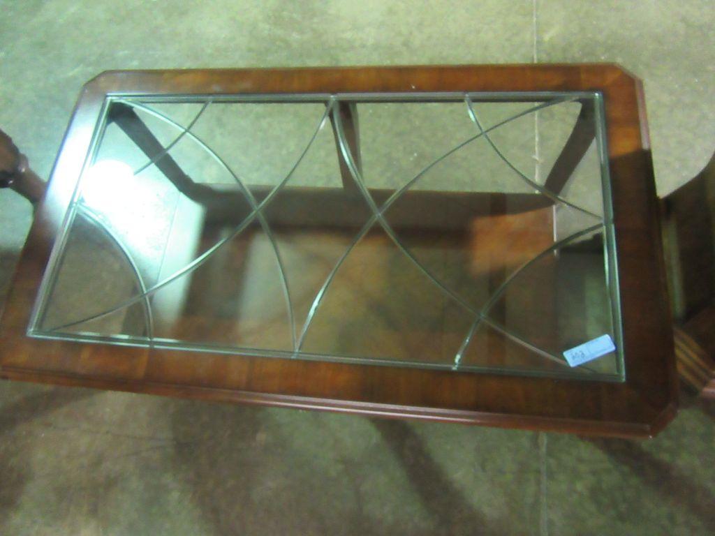 GLASS TOP COFFEE TABLE