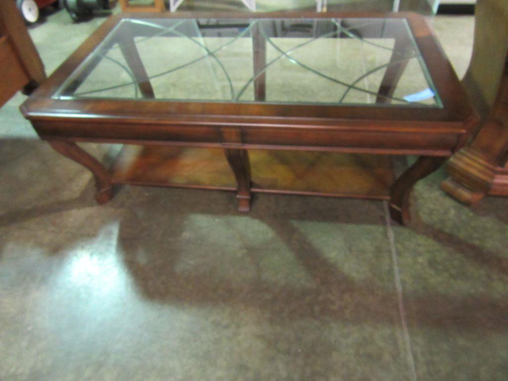 GLASS TOP COFFEE TABLE