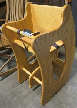 NEW SOLID OAK CHILD'S BOOSTER CHAIR