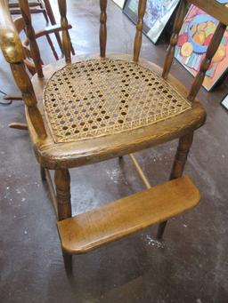 CHILD'S CANE SEAT HIGH CHAIR