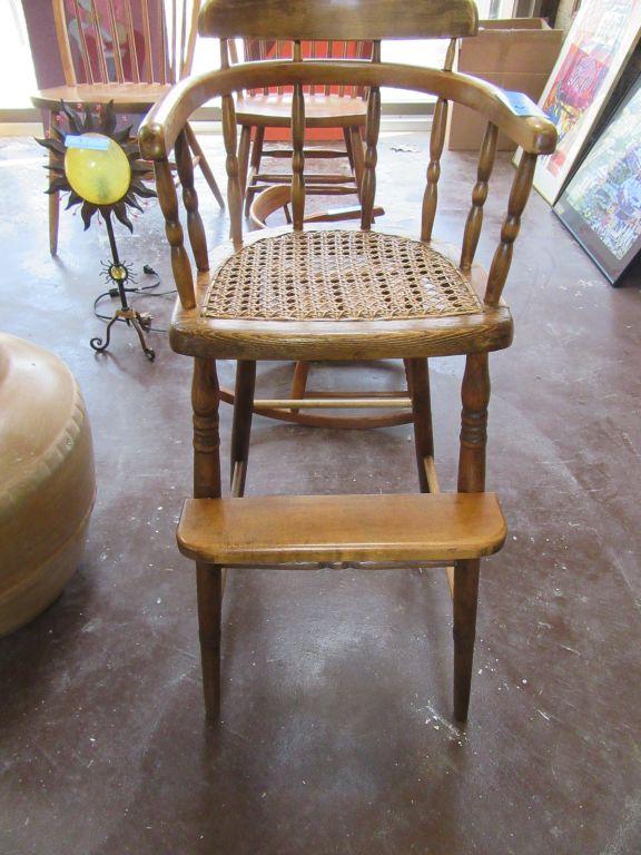 CHILD'S CANE SEAT HIGH CHAIR