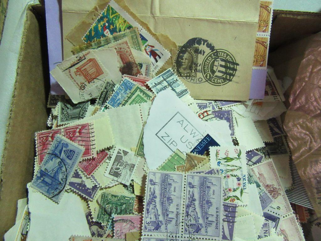 BOX OF VARIOUS CIRCULATED STAMPS