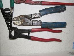WIRE CUTTERS. WIRE STRIPPERS. TIN SNIPS AND ETC