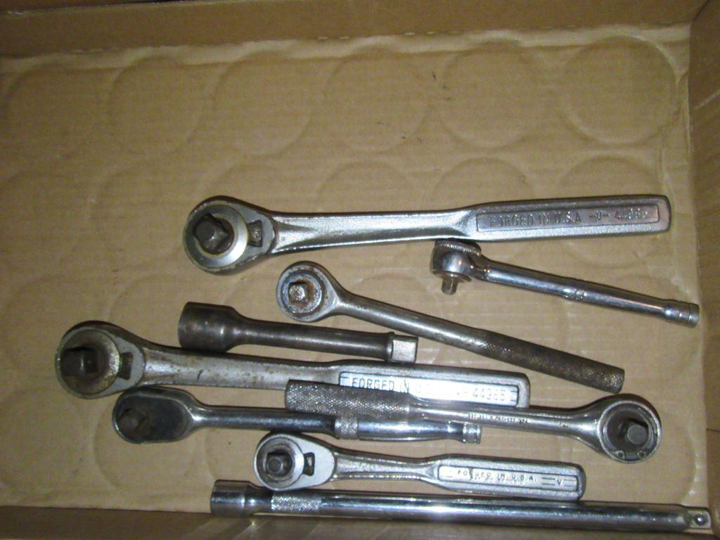 CRAFTSMAN 1/2 INCH RATCHET. GREAT NECK RATCHET. EXTENSIONS AND ETC