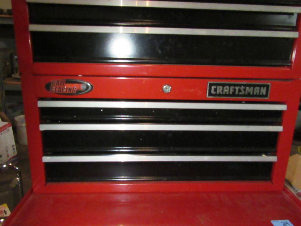 CRAFTSMAN ROLLABOUT STACKING TOOL BOX. APPROXIMATELY 5 FOOT HIGH