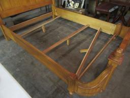 CARVED HEADBOARD PINE FULL SIZE BED