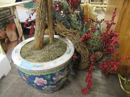 ARTIFICIAL TREE WITH ORIENTAL PLANTER