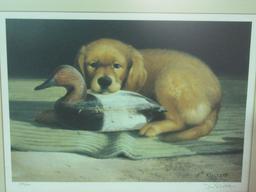 DOG WITH DUCK DECOY PRINT BY KLOETZKE 2005. 254/600