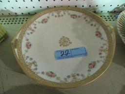 HAND PAINTED NIPPON GOLD RIMMED FLORAL PLATE