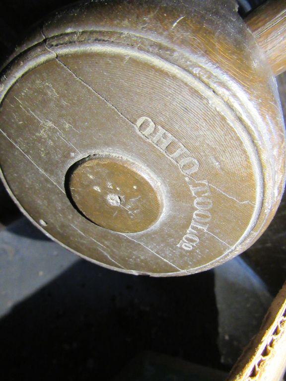 LARGE ANTIQUE WOODEN VISE MADE BY OHIO TOOL COMPANY