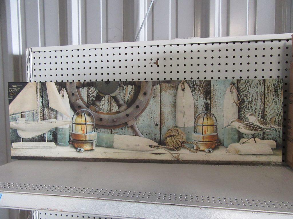 LIGHTED VINTAGE SEASIDE MANTLE CANVAS