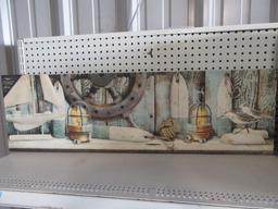 1 CASE (4 PIECES) OF LIGHTED VINTAGE SEASIDE MANTLE CANVAS