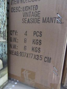 1 CASE (4 PIECES) OF LIGHTED VINTAGE SEASIDE MANTLE CANVAS