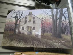 3 LIGHTED OLD MILL AT SUNSET CANVASES