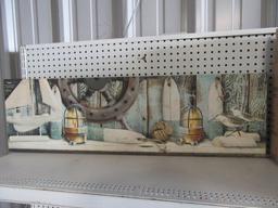 3 LIGHTED VINTAGE SEASIDE MANTLE CANVASES