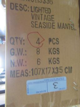 3 LIGHTED VINTAGE SEASIDE MANTLE CANVASES