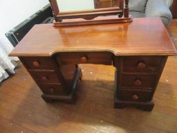 MAHOGANY FULL SIZE BED WITH VANITY