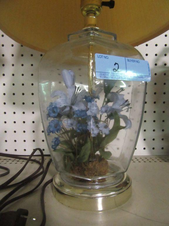 GLASS WITH FLORAL LAMP