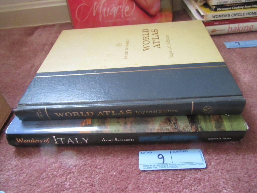 WORLD ATLAS AND WONDERS OF ITALY TABLETOP BOOKS