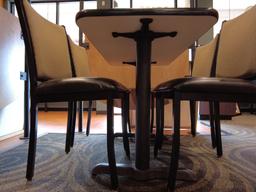 DOUBLE PEDESTAL TABLE AND 4 CHAIRS