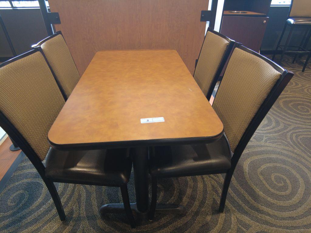 DOUBLE PEDESTAL TABLE AND 4 CHAIRS