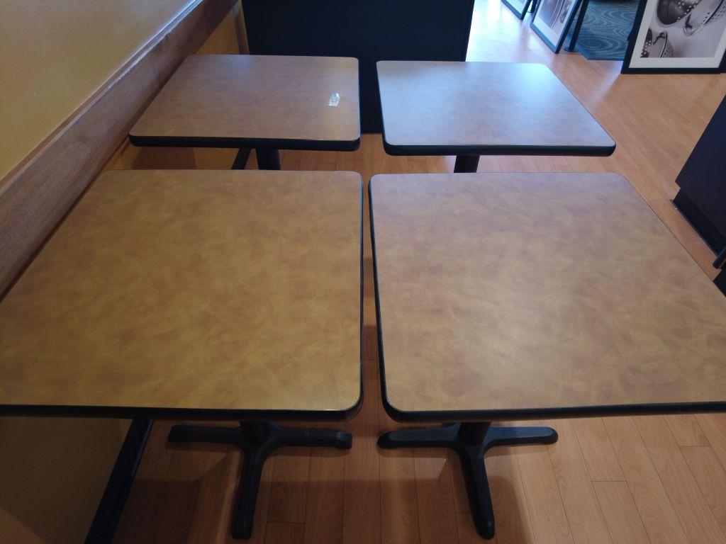 (4) TWO SEAT PEDESTAL TABLES
